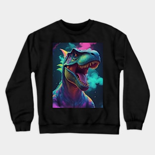 T Rex Dinosaur Head Mixed Colours Crewneck Sweatshirt